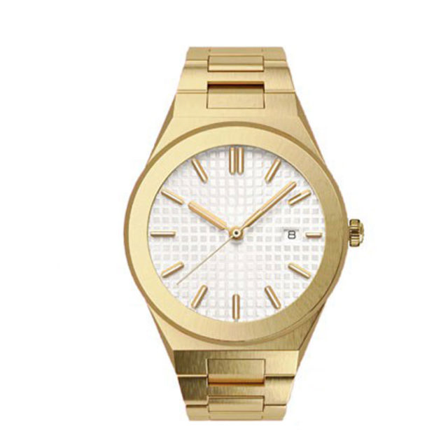 Reloj blanco dorado