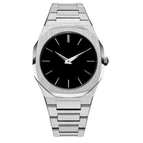 silver steel men's watch