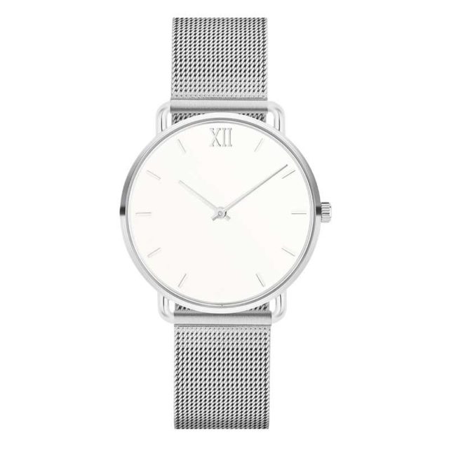 all silver mesh strap