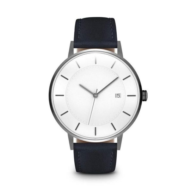 gunmetal dark blue watch