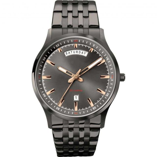 Gunmetal day date watch