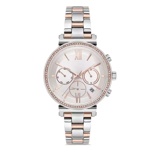 rose silver chrono lady