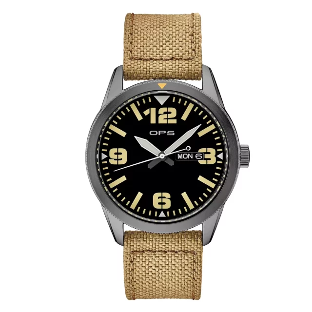 gunmetal cream men watch