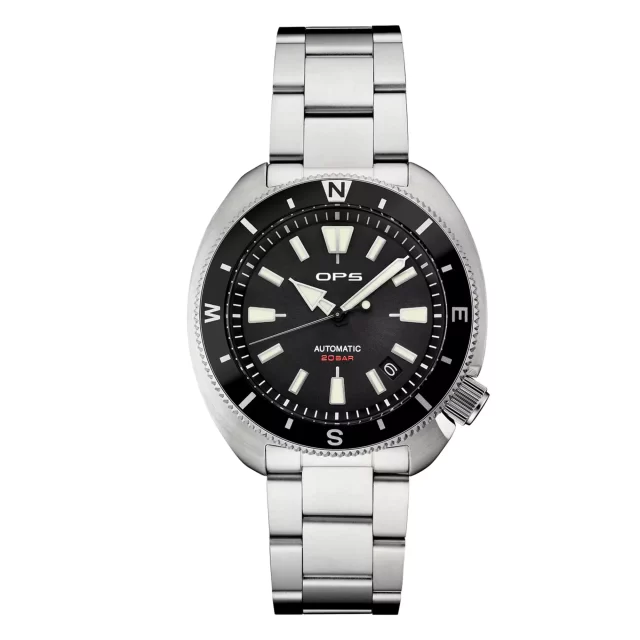 stainless steel black bezel watch